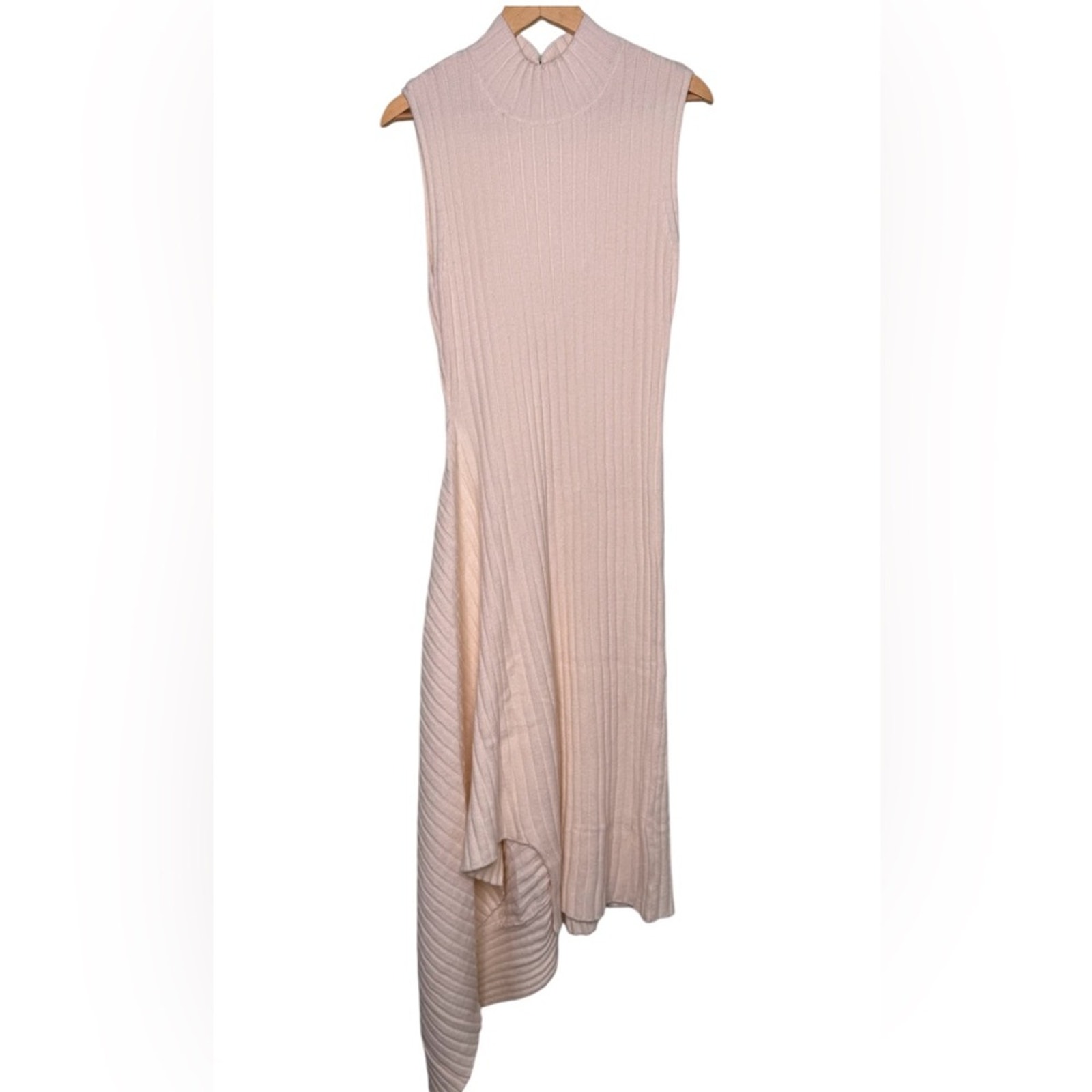 Rebdolls Beige Josephine Knit Asymmetrical Hem Midi A Line Dress Nwt Size Large — image 2 of 7